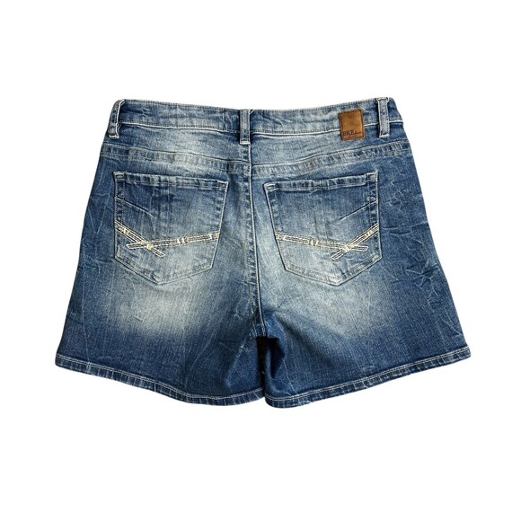 BKE Payton 5" Denim Jean Shorts  Women's Size 27  Distressed Repaired Stretch - Picture 2 of 9